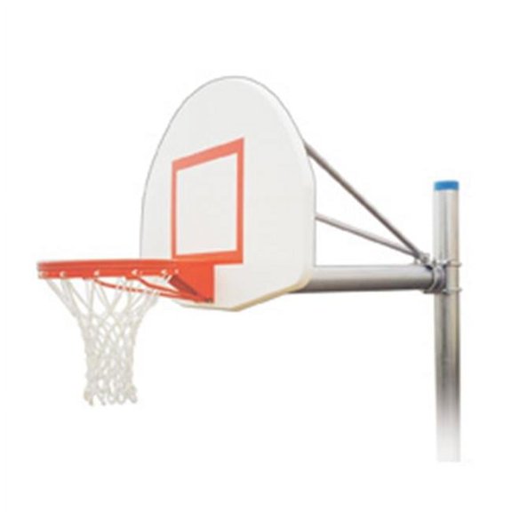 Renegade Max Steel-Aluminum In Ground Fixed Height Basketball System, Maroon