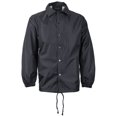 thumbnail image 1 of Renegade Men's Lightweight Water Resistant Button Up Windbreaker Coach Jacket (Black,S), 1 of 2