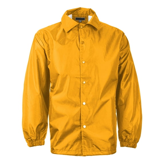 Renegade Men's Lightweight Water Resistant Button Up Windbreaker Coach Jacket (Gold, 3XL)
