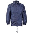 thumbnail image 1 of Renegade Men's Lightweight Water Resistant Button Up Windbreaker Coach Jacket (Navy, 5XL), 1 of 2