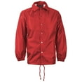 thumbnail image 1 of Renegade Men's Lightweight Water Resistant Button Up Windbreaker Coach Jacket (Red,S), 1 of 2
