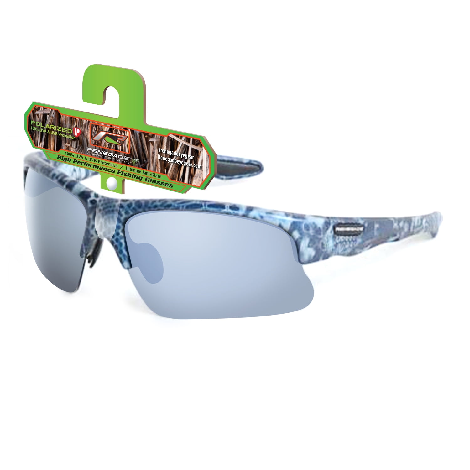 Renegade Ike Polarized Fishing Sunglasses male and Female- Fin 1 Pair, Adult, adult Unisex, Blue