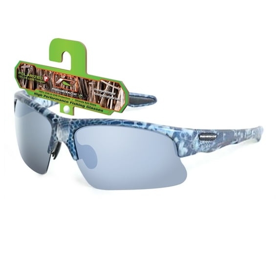 Renegade Polarized Blue Camo Performance Sunglasses Male and Female- Conceal, Adult