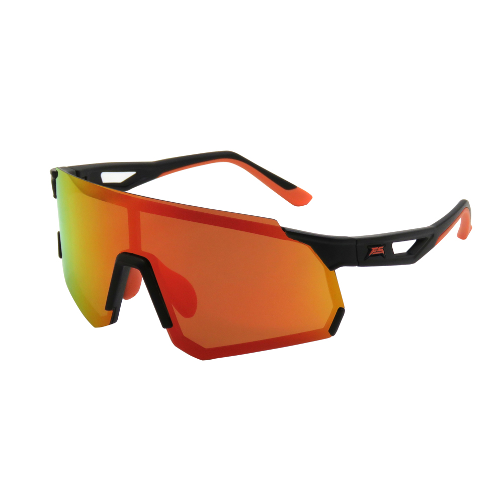 Global Vision Hawkeye Motorcycle Sunglasses – Orange Padded – Flash Mirror Lens – UV400