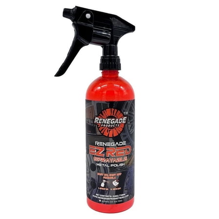 Renegade Products | EZ Red Sprayable Metal Polish 24oz – Quick Detail Spray for Aluminum, Wheels, Diamond Plate & Stainless Steel
