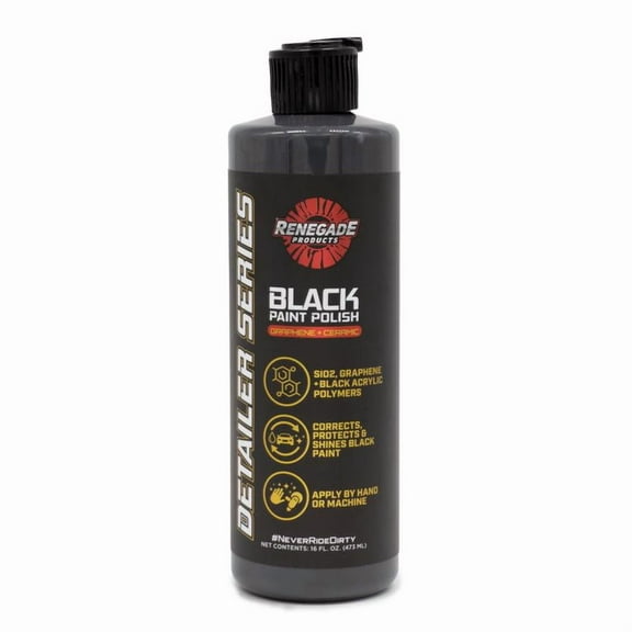 Renegade Products | Graphene & Ceramic Black Paint Polish 16 Oz - Provides High Gloss, Scratch Resistance & UV Protection with Ceramic Nanoparticles