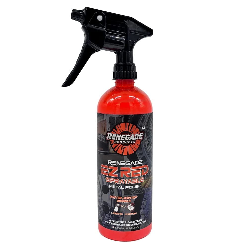 Renegade Products USA - EZ Red Sprayable Metal Polish \u0026 Cleaner for Chrome, Aluminum, and Stainless Steel | High-Gloss Shine \u0026 Protection | 24oz