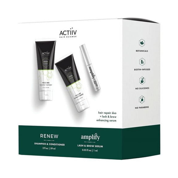 Renew & Amplify Hair, Lash and Brow Trio Box Renew by ACTiiV Hair Science