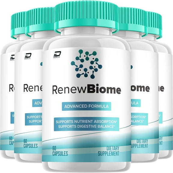 Renew Biome Capsules  RenewBiome Pills Digestive Support, Gut Wellness, 5 Pack, 300 Capsules
