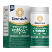 Digestive Duo Probiotic and Enzymes Vegetarian Capsules | 30 Count | by Renew Life