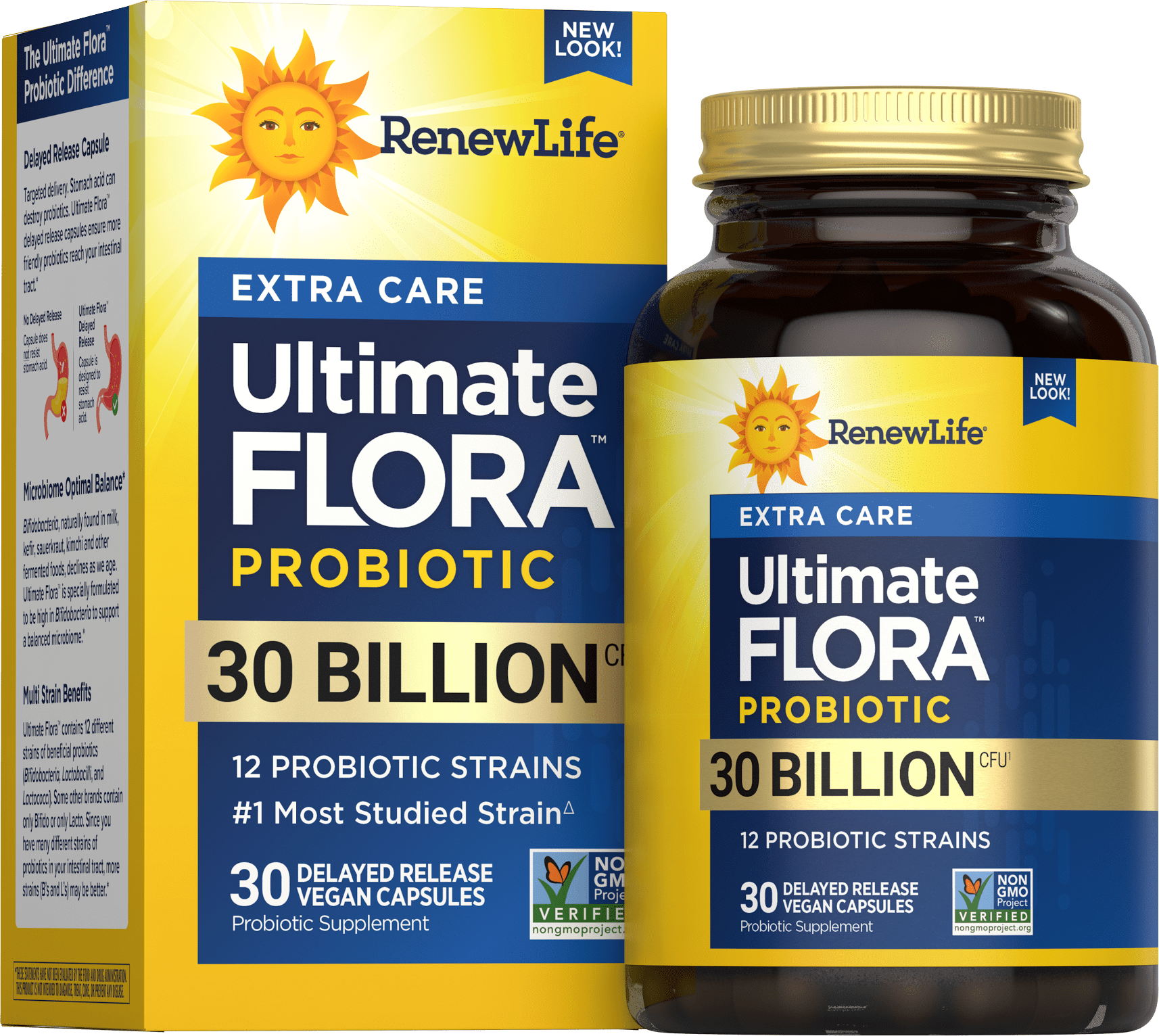 Renew Life Extra Care Digestive Adult Probiotic, Unisex, 30 Billion CFU, 12 Strains, 30 Count