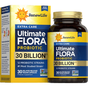 Renew Life Extra Care Digestive Adult Probiotic, Unisex, 30 Billion CFU, 12 Strains, 30 Count
