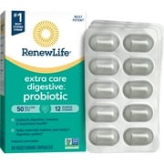 Renew Life Adult Extra Care Probiotic Capsules, 50 Billion, 30 Ct, Go Pack