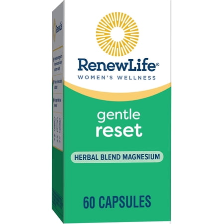 Renew Life Gentle Reset Magnesium Dietary Supplement Capsules, 60 Count
