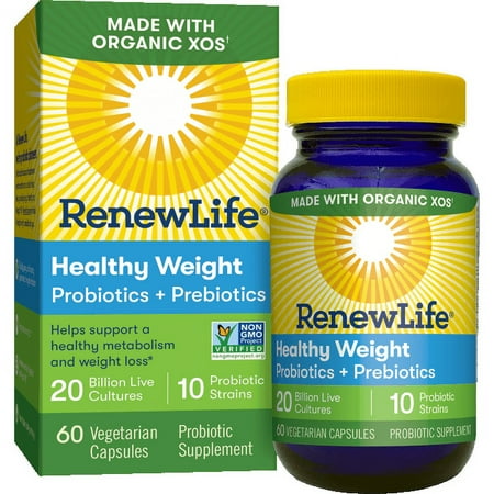 Renew Life Healthy Weight Probiotics & Prebiotics 20 Billion Cfu 60 Veg Caps