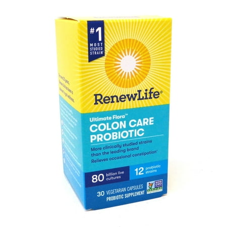 Renew Life Ultimate Flora Colon Care Probiotic 80 Billion - 30 Vegatarian Capsules