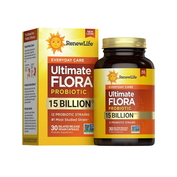 Renew Life Ultimate Flora Probiotic Capsules | 15 Billion CFU | 30 Count
