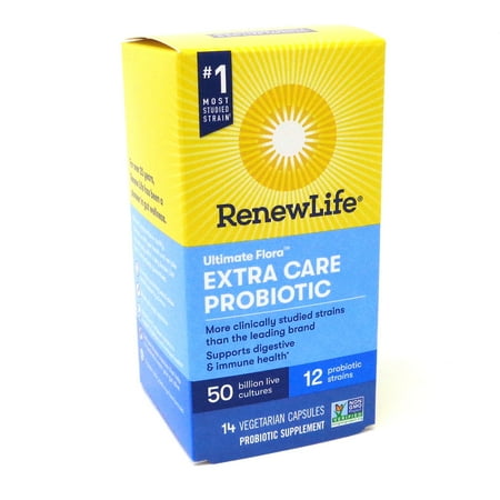 Renew Life Ultimate Flora Extra Care Probiotic 50 Billion - 14 Vegetarian Capsules