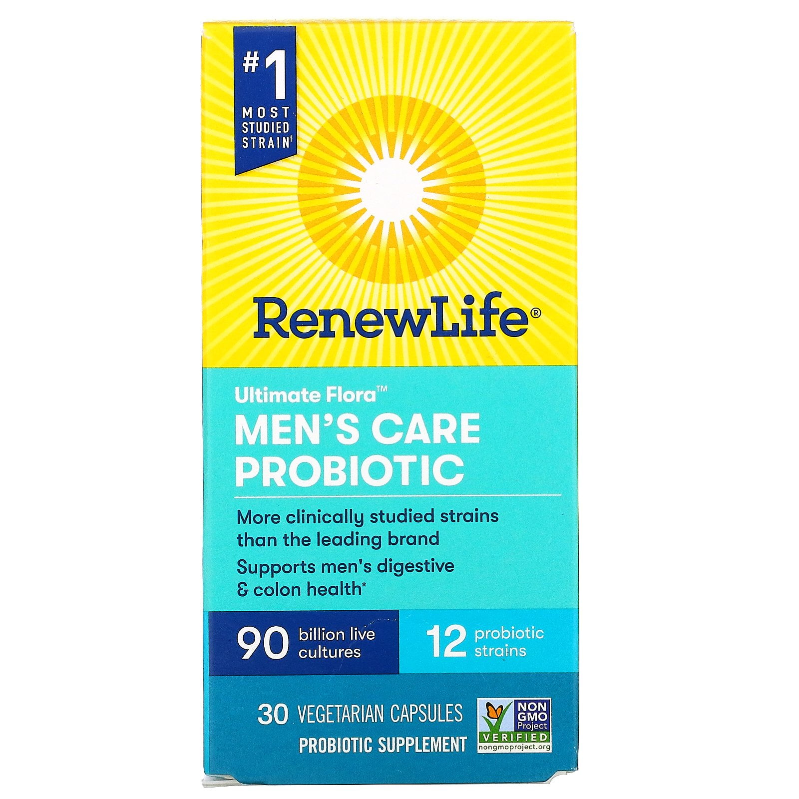 Renew Life Ultimate Flora Men's Care Probiotic 90 Billion- 30 Vegetarian Capsules