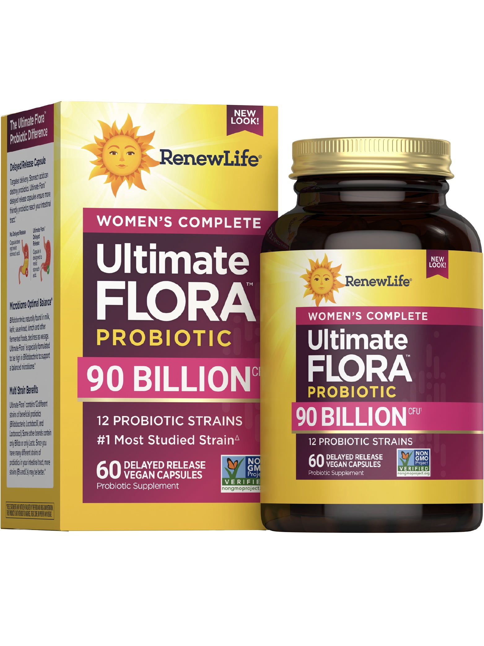 Ultimate Flora Women's Probiotic Capsules | 90 Billion CFU | 60 Count | by Renew Life