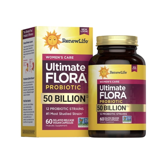 Women's Care Ultimate Flora Probiotic | 60 Vegan Capsules | 50 Billion CFU | by Renew Life