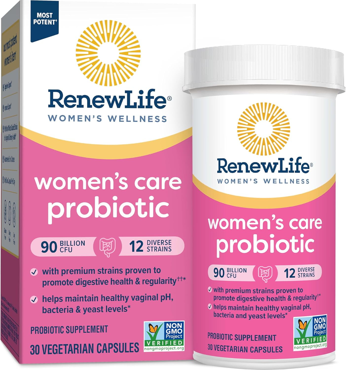 Women's Probiotic Supplement | 30 Vegetarian Capsules | 90 Billion CFU | by Renew Life