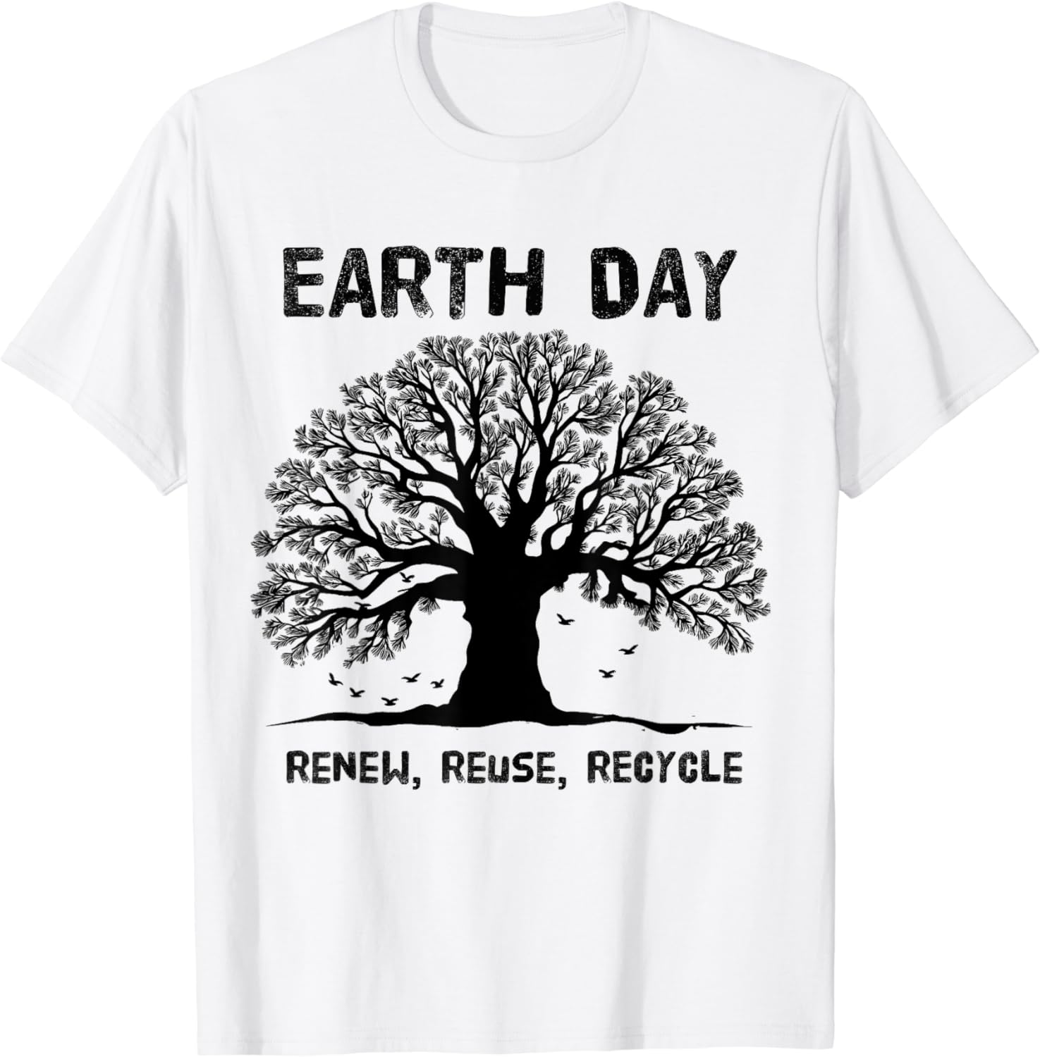 Renew Reuse Recycle Protect Earth Cute Tree Solo Earth Day T-Shirt ...