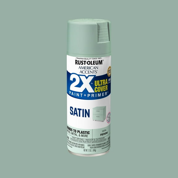 Rust-Oleum American Accents 2X Ultra Cover Satin Spray Paint Renew 393536, 12 oz