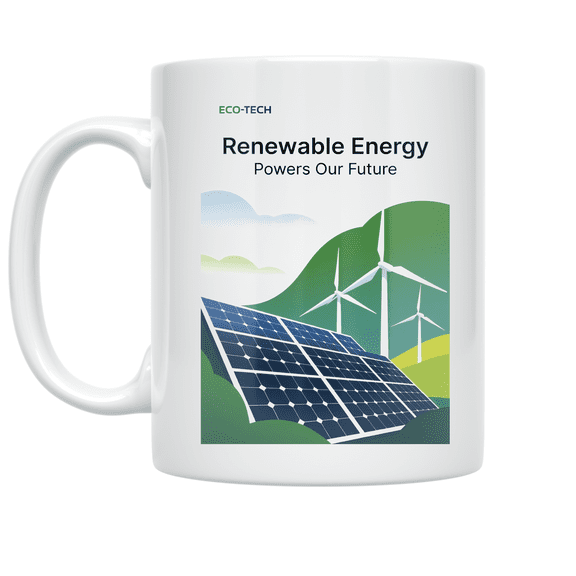 Renewable Energy Powers Our Future - Eco-Tech Enthusiast - 11 oz Ceramic Coffee Mug