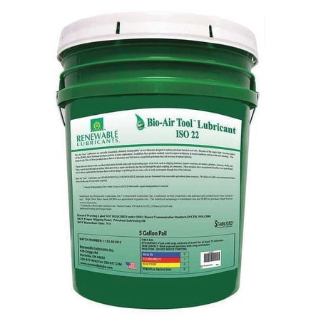 Renewable Lubricants Lubricant, Pail, Yellow, 5 gal., 83104