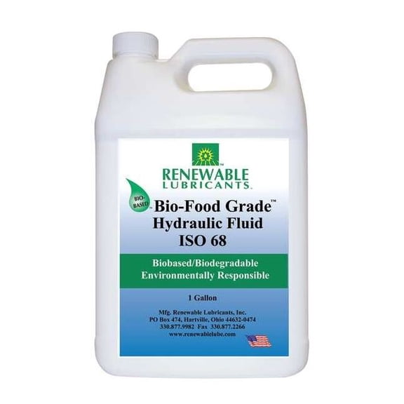 Renewable Lubricants Bio-Food Grade Hydraulic Fluid, 1 gal., ISO 68 87143