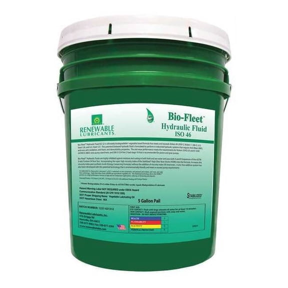 5 gal Pail, Hydraulic Oil, 46 ISO Viscosity, Not Specified SAE 80834