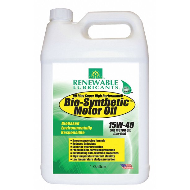 Renewable Lubricants Engine Oil,15W40,BioSynthetic,1gal 85353