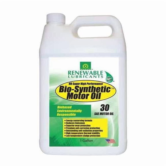 Renewable Lubricants Engine Oil, 30W, Bio-Synthetic, 1 Gal. 85243