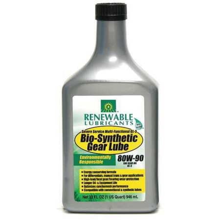 Renewable Lubricants Gear Oil,Bio-Synthetic,1 Qt.,80W90 82131