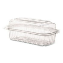 Renewable and Compostable Clear Clamshell Hinged Food Containers, 9 x 6 x 3, Plastic, 80/Pack, 3 Pac | Bundle of 2
