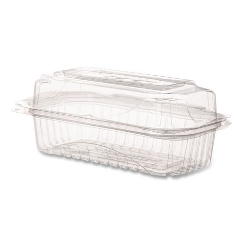 Renewable and Compostable Clear Clamshell Hinged Food Containers, 9 x 6 x 3, Plastic, 80/Pack, 3 Pac | Bundle of 2