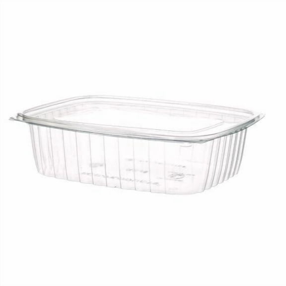 Renewable and Compostable Rectangular Deli Containers, 48 oz, 8 x 6 x 2, Clear, Plastic, 50/Pack, 4 | Bundle of 2