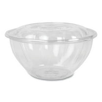 Renewable and Compostable Salad Bowls with Lids, 32 oz, Clear, Plastic, 50/Pack, 3 Packs/Carton | Bundle of 2
