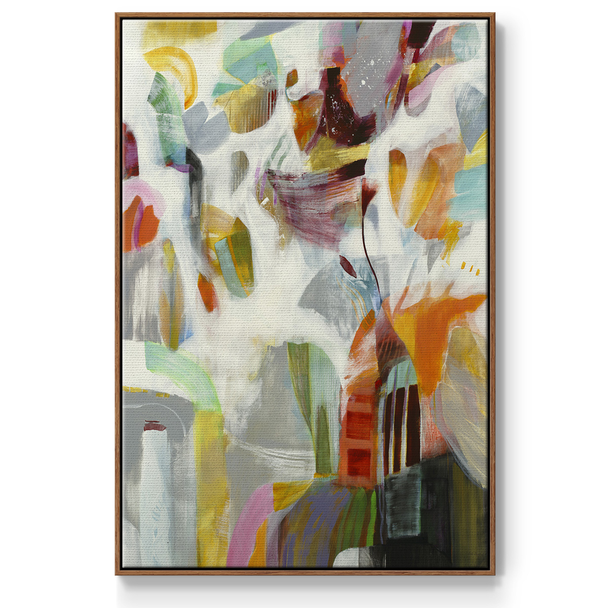 Renewal Framed Premium Gallery Wrapped Canvas - Ready to Hang - 25 x 37 - Walnut Floating Frame