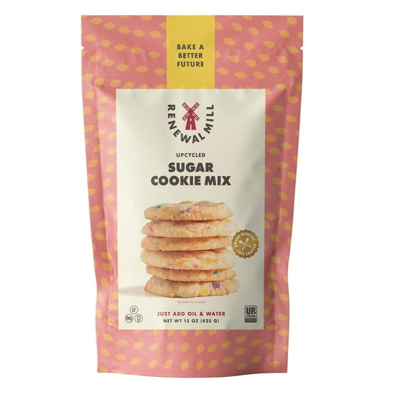 Renewal Mill Sugar Cookie GGA1 Mix 15 oz, Gluten-Free, Vegan, Non-GMO, Upcycled Ingredients I Easy to Make, Only Requires Oil and Water, Kid-Friendly | Packaging May Vary