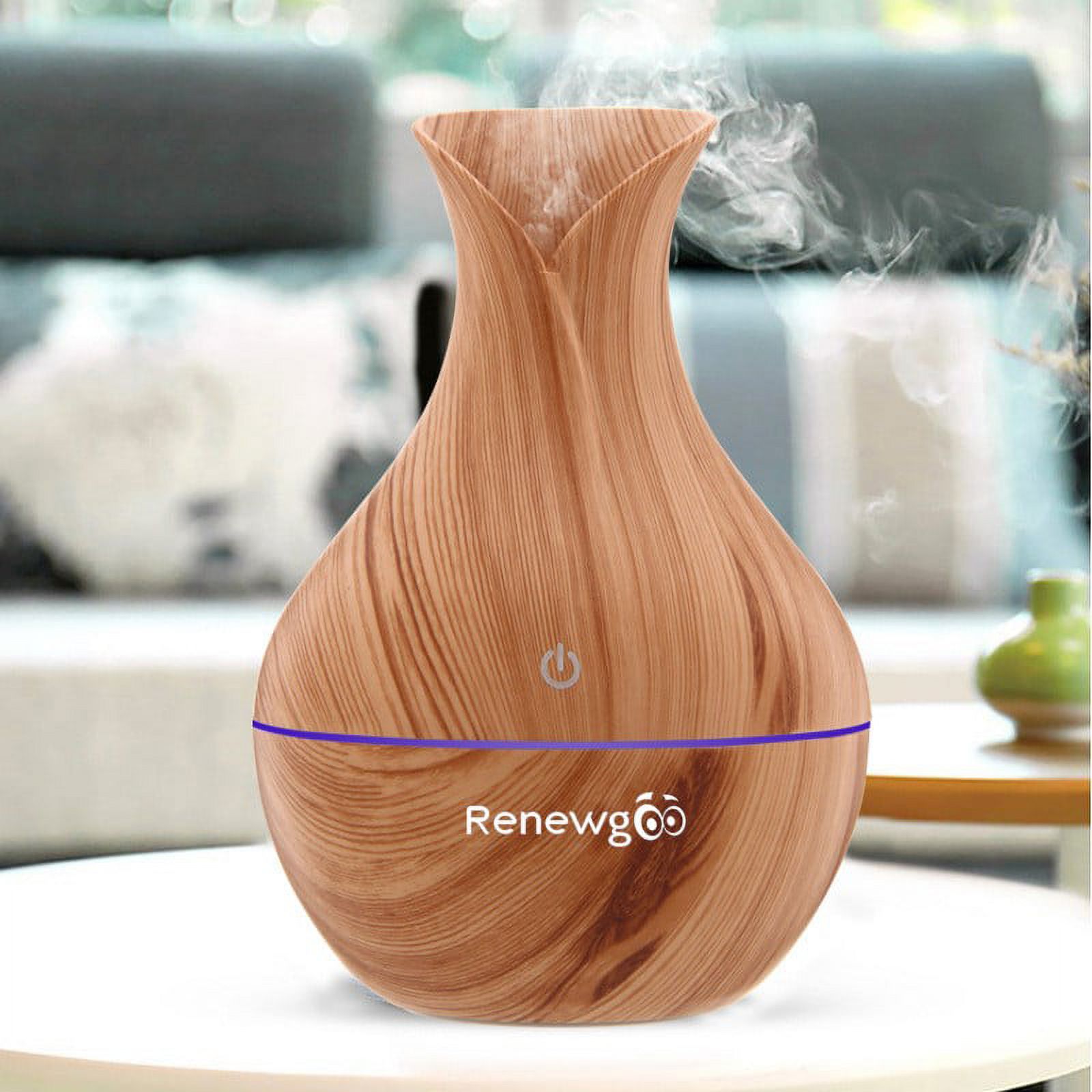 Renewgoo ColorChanging Vase Aroma Diffuser Essential Oil Humidifier