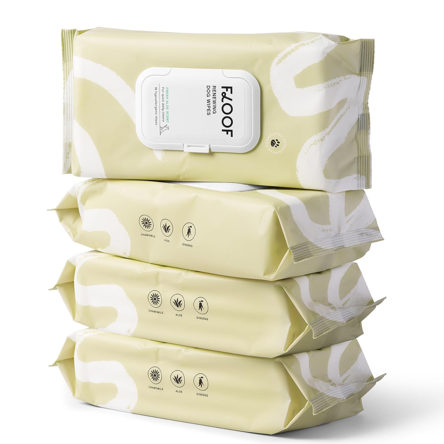 Renewing Dog WipesHypoallergenic, Moisturizing Grooming Wipes for Paws