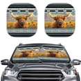 thumbnail image 1 of Renewold 2 Pack Car Sunshade for Men Women, Lightweight Windshield Sun Shade Front Window Sun Visor Universal Fit, American Tribal Highland Cow Sunflower Blue, 1 of 6