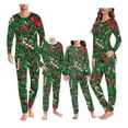 thumbnail image 1 of Renewold 2 Pieces Christmas Pajama Family Matching Set Xmas Bow Pine Cones Long Sleeve Shirts with Lounge Pants Snug-Fit Nightwear Outfits for Women Plus Size XS, 1 of 5
