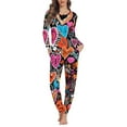 thumbnail image 1 of Renewold 2 Pieces Comfy Pajama Set for Women Size XS Colorful Hearts Long Sleeve Pjs Sleepwear for Fall Spring Winter Skin Friendly Loungewear Shirt, Valentine's Day, 1 of 4