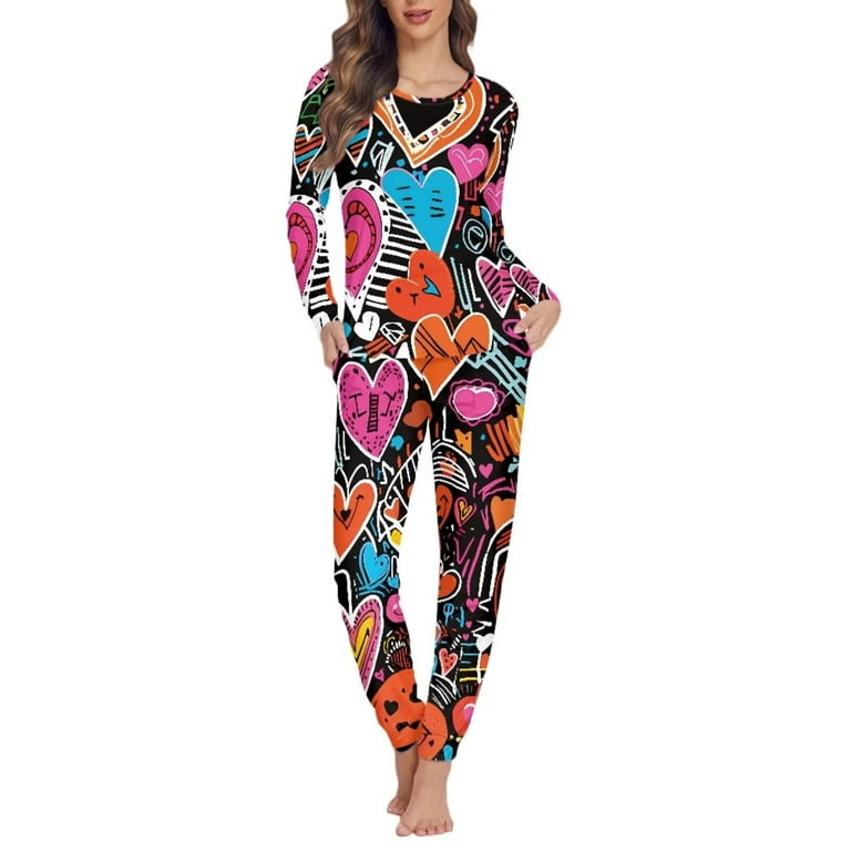 2 Piece Corgi Hearts Long Tee Pajama Set 2 Piece Corgi Hearts Long Tee Pajama Set