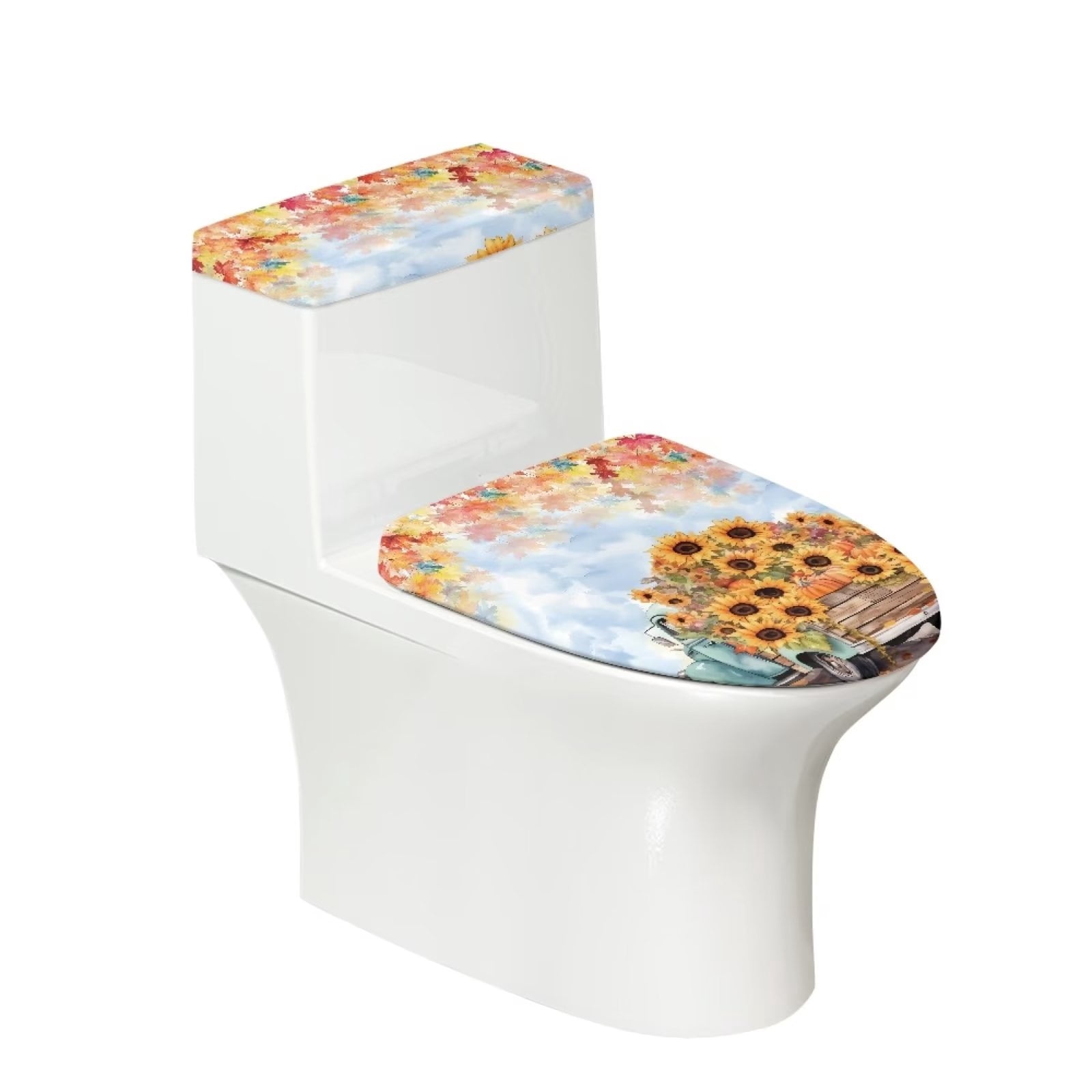 Renewold 2 Pieces Fall Toilet Seat and Tank Lid Covers Set Keep Toilet