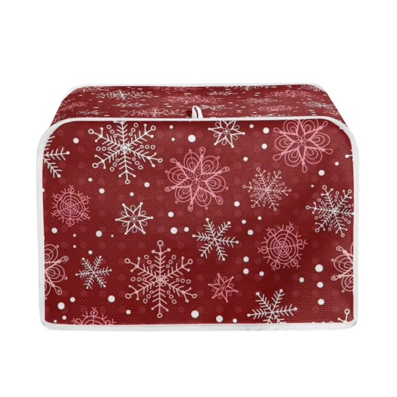 Renewold 2 Slice Toaster Cover Christmas Red Snowflake Kitchen Appliance Dustproof Covers Wide Slot Bread Maker Protector Covers Keep Clean from Smudges Drips Food Stains