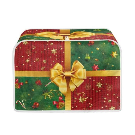 Renewold 2 Slice Toaster Covers for Kitchen Wide Slot Microwave Bread Maker Appliance Christmas Theme Decor Dust Proof Protector Red Green Gifts Toaster Oven Covers